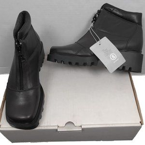 NEW! Bogner Leather Boots! US 7 Euro 37  Black  Quilted Design Bogner "B" Zipper